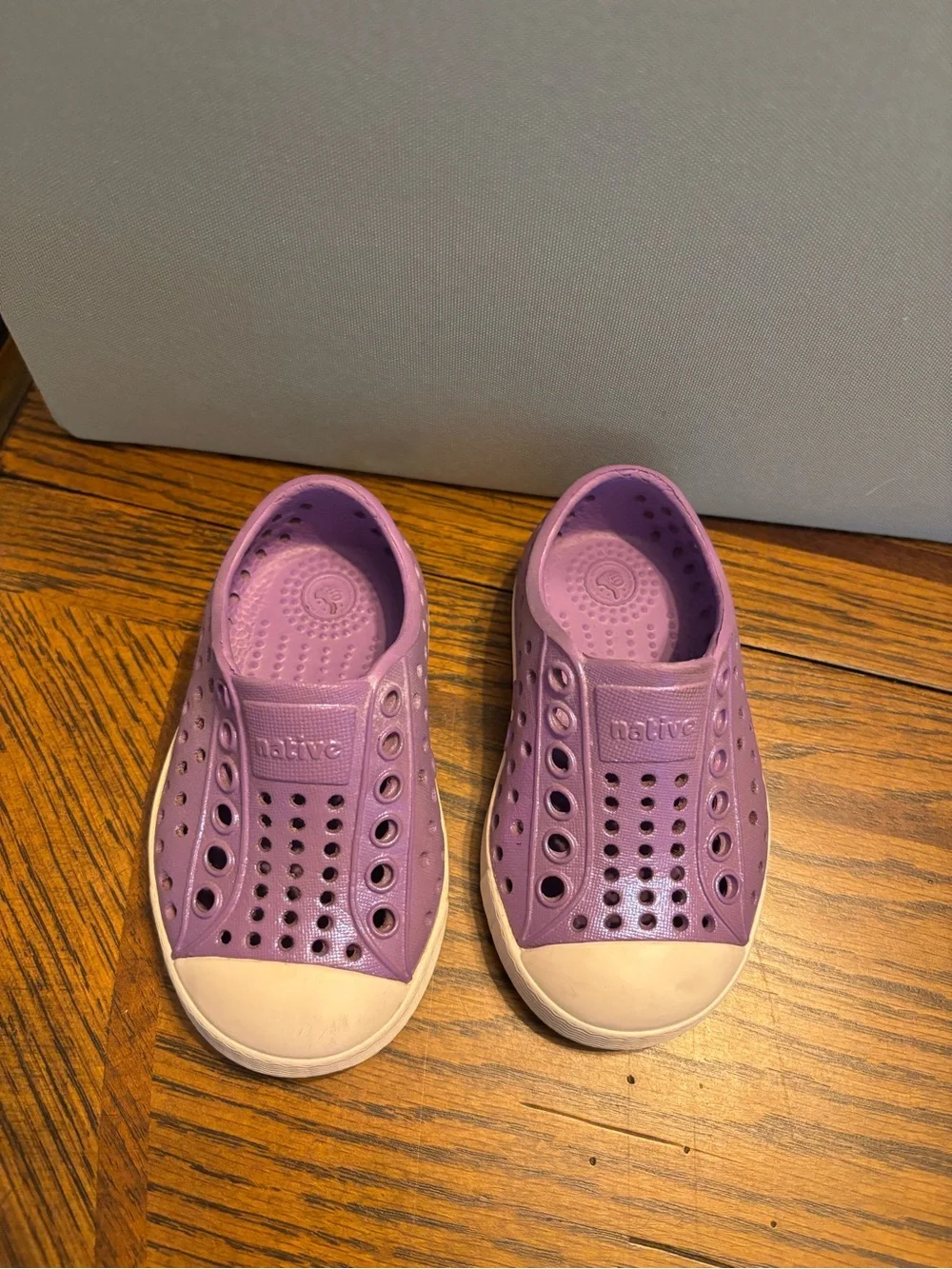 Native Kids Slip-On Water Shoes in Lavender with Cream Toe